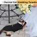【DENTRUN】 Cat Tuxedo Outfit, Sphynx Cat Costume Formal Suit with Bow Tie, Stylish Cat Shirt Fashion Apparel Fancy Clothes, Kitten Formal Attire Wedding Onesie Costume for Cats Only