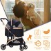 GdnWings Pet Stroller for Small Dogs, Lightweight Small Dog Stroller for Dogs Cats with 6 Shock Absorption System, Detachable Carrier Suitable for Car Seat & Hand Carry, Safe Outings, Black