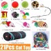 【Auto Scoop】21 Pcs Cat Toys for Indoor Cats Collapsible Cat Tunnel Interactive Feather Teaser Wand Ball Toy for Kitten Cats
