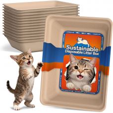 12-Pack Disposable Litter Boxes for Cats: 8/12/16 Portable Leak-Proof & Odor Control Tray for Kitty Foster Cats Indoor Travel 17.5''x13.6'' Litterbox Liner 12-Pack Disposable Litter Boxes for Cats: 8/12/16 Portable Leak-Proof & Odor Control Tray for Kitty Foster Cats Indoor Travel 17.5''x13.6'' Litterbox Liner