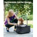 【Pawccoli】Pet Stroller for Small Dogs and Cats, One-Click Foldable Dog Stroller with Detachable Carrier & 3 Safety Tethers, Holds up to 33 lbs, Storage Basket & Cup Holder, Breathable Mesh, Black