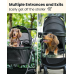 【Pawccoli】Pet Stroller for Small Dogs and Cats, One-Click Foldable Dog Stroller with Detachable Carrier & 3 Safety Tethers, Holds up to 33 lbs, Storage Basket & Cup Holder, Breathable Mesh, Black